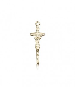 Papal Crucifix Pendant, 14 Karat Gold [BL4488]