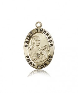 St. Theresa Medal, 14 Karat Gold [BL5672]