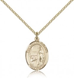 Our Lady of Lourdes Medal, Gold Filled, Medium [BL0376]