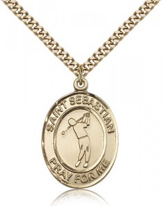 St. Sebastian Golf Medal, Gold Filled, Large [BL3449]