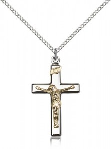 Crucifix Pendant, Two-Tone [BL5402]