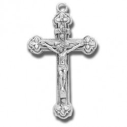 Women's or Boy's Resurrection Crucifix Necklace, Sterling Silver with Chain [HMR0816]