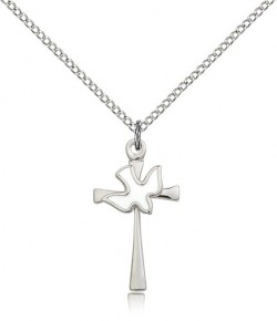 Holy Sprit Cross Pendant, Sterling Silver [BL6222]