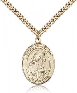 St. Gertrude of Nivelles Medal, Gold Filled, Large [BL1983]