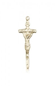 Papal Crucifix Pendant, 14 Karat Gold [BL4491]
