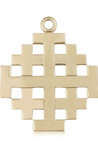 Jerusalem Cross Pendant, 14 Karat Gold [BL6375]