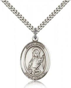 St. Lucia of Syracuse Medal, Sterling Silver, Large [BL2652]