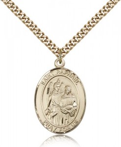 St. Raphael the Archangel Medal, Gold Filled, Large [BL3162]