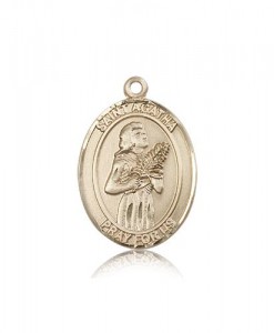 St. Agatha Medal, 14 Karat Gold, Large [BL0585]