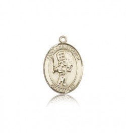 St. Christopher Baseball Medal, 14 Karat Gold, Medium [BL1147]
