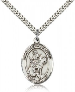 St. Martin of Tours Medal, Sterling Silver, Large [BL2792]