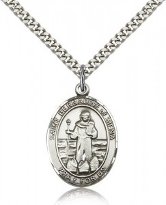 St. Bernadine of Sienna Medal, Sterling Silver, Large [BL0903]