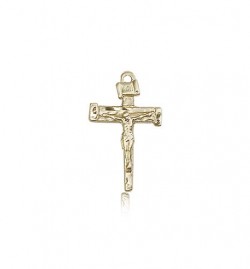 Nail Crucifix Pendant, 14 Karat Gold [BL4126]