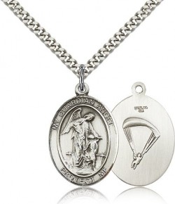 Guardian Angel Paratrooper Medal, Sterling Silver, Large [BL0156]