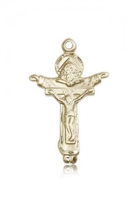 Trinity Crucifix Pendant, 14 Karat Gold [BL4117]