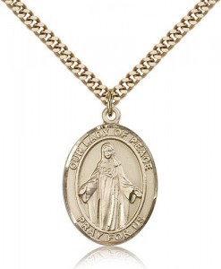 Our Lady of Peace Medal, Gold Filled, Large [BL0411]