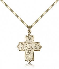 5 Way Cross Pendant, Gold Filled [BL6168]