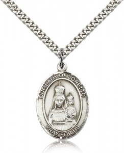 Our Lady of Loretto Medal, Sterling Silver, Large [BL0369]