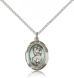 St. Christopher Medal, Sterling Silver, Medium [BL1329]