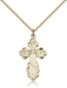 St. Olga Cross Pendant, Gold Filled [BL4342]