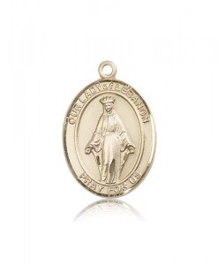 Our Lady of Lebanon Medal, 14 Karat Gold, Large [BL0354]