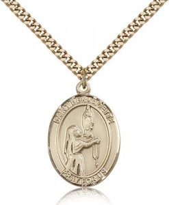 St. Bernadette Medal, Gold Filled, Large [BL0891]