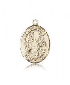 St. Genevieve Medal, 14 Karat Gold, Large [BL1879]