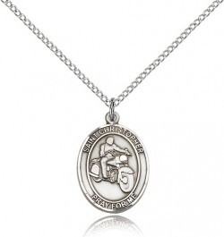 St. Christopher Motorcycle Medal, Sterling Silver, Medium [BL1341]