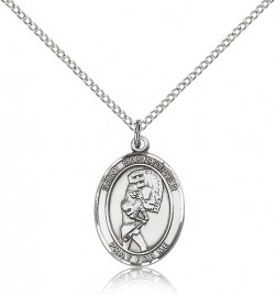 St. Christopher Softball Medal, Sterling Silver, Medium [BL1425]