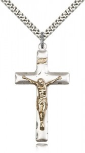Crucifix Pendant, Two-Tone [BL5474]