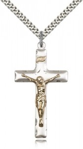 Crucifix Pendant, Two-Tone [BL5474]