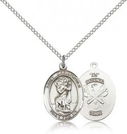 St. Christopher National Guard Medal, Sterling Silver, Medium [BL1350]