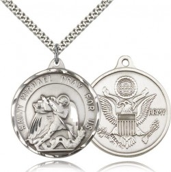 St. Michael Army Medal, Sterling Silver [BL4222]