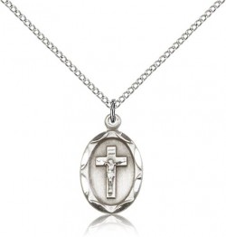 Crucifix Pendant, Sterling Silver [BL4639]