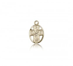 5 Way Cross Pendant, 14 Karat Gold [BL5097]