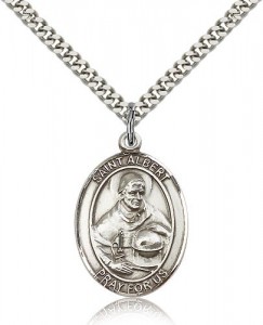 St. Albert the Great Medal, Sterling Silver, Large [BL0624]