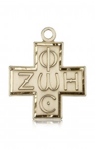 Light and Life Cross Pendant, 14 Karat Gold [BL6833]