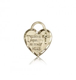 Bridesmaid Heart Medal, 14 Karat Gold [BL5546]