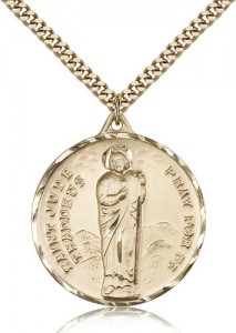 Large Men's 14k Gold Filled Saint Jude Medal [BL4243]