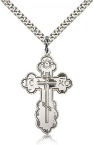 St. Olga Cross Pendant, Sterling Silver [BL4350]
