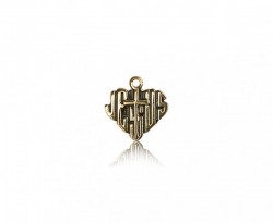 Heart of Jesus Cross Pendant, 14 Karat Gold [BL6769]