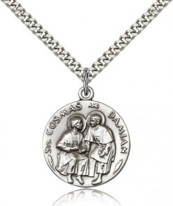 Sts. Cosmos and Damian Medal, Sterling Silver [BL5180]