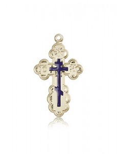 St. Olga Cross Pendant, 14 Karat Gold [BL4340]