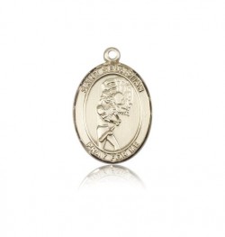 St. Sebastian Softball Medal, 14 Karat Gold, Medium [BL3564]