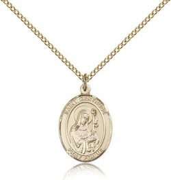 St. Gertrude of Nivelles Medal, Gold Filled, Medium [BL1984]