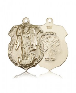 St. Michael National Guard Medal, 14 Karat Gold [BL6359]