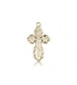 St. Olga Cross Pendant, 14 Karat Gold [BL4337]