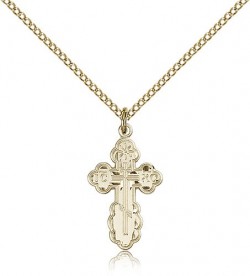 St. Olga Cross Pendant, Gold Filled [BL4336]