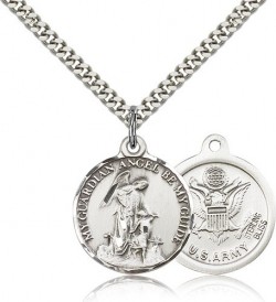 Army Guardian Angel Medal, Sterling Silver [BL4440]