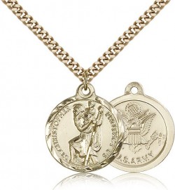 St. Christopher Army Medal, Gold Filled [BL4173]